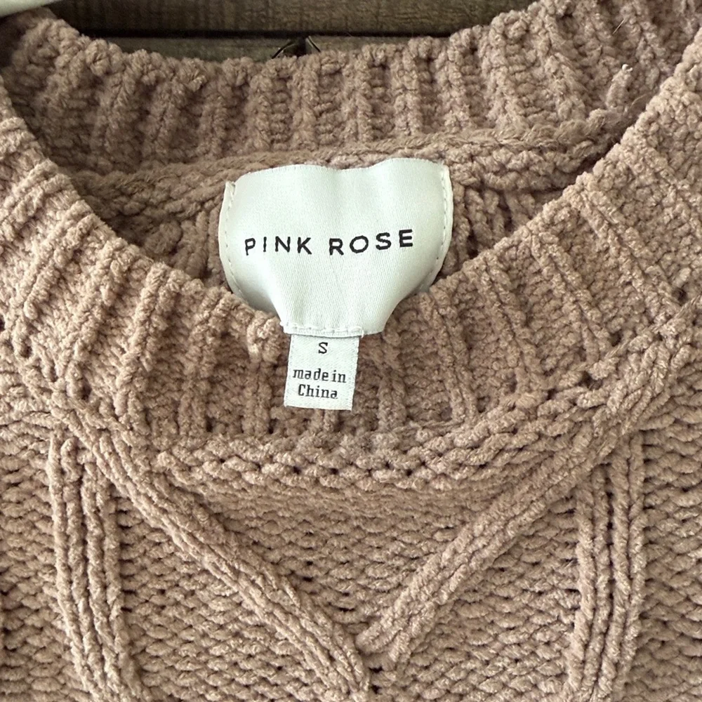 Pink Rose Taupe Knit Sweater - Picture 2 of 3